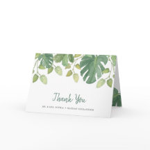 Tropische Bladeren | Groen en Wit Dank Je