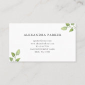 Tropische bladeren | Groen en wit Visitekaartje (Achterkant)