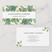 Tropische bladeren | Groen en wit Visitekaartje (Voorkant / Achterkant)