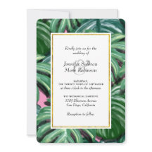 Tropische Bladeren Groen & Weelderig Trouwkaart