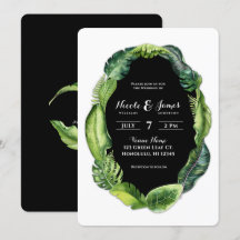 Tropische Bladeren Groene Elegante Chic Bruiloft