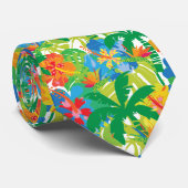 Tropische bladeren groene stropdas (Opgerold)