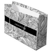 Tropische bladeren groot cadeauzakje (Voorkant Gekanteld)