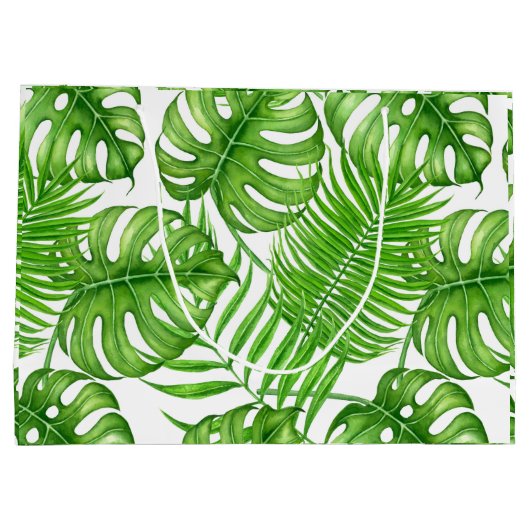 Tropische bladeren groot cadeauzakje (Achterkant)