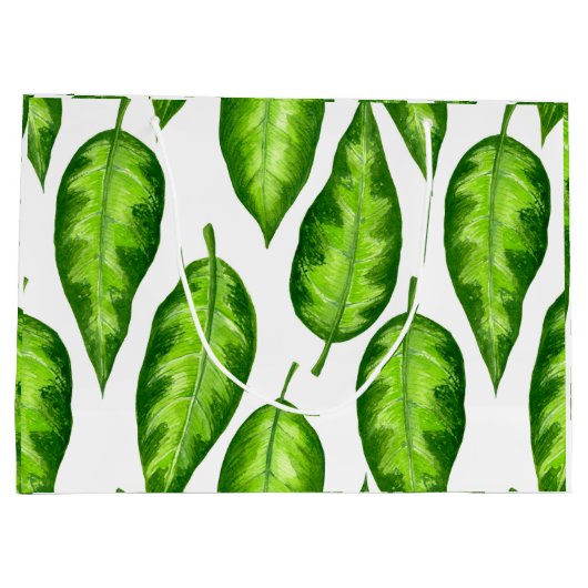 Tropische bladeren groot cadeauzakje (Achterkant)