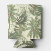 Tropische bladeren  handpalmen behang blikjeskoeler (Achterkant)