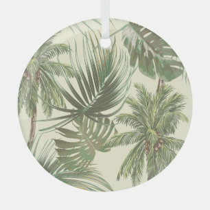 Tropische bladeren handpalmen behang glas ornament