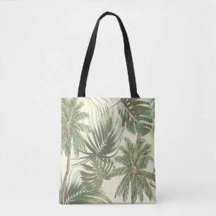 Tropische bladeren  handpalmen behang tote bag