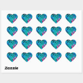 Tropische bladeren hart sticker (Vel)