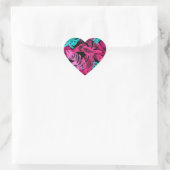 Tropische bladeren hart sticker (Tas)