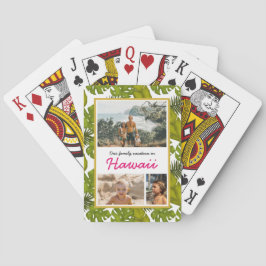 Tropische bladeren Hawaiian Family Vaction Foto Pokerkaarten