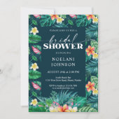 Tropische bladeren Hawaiian Floral Vrijgezellenfee Kaart (Voorkant)