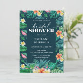 Tropische bladeren Hawaiian Floral Vrijgezellenfee Kaart (Staand voorkant)