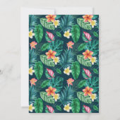 Tropische bladeren Hawaiian Floral Vrijgezellenfee Kaart (Achterkant)