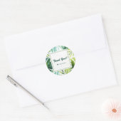 Tropische bladeren Hawaiian Summer Weddenschap Ronde Sticker (Envelop)