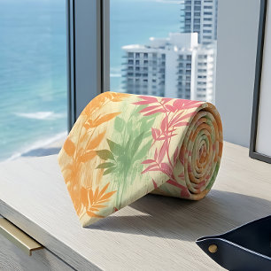 Tropische Bladeren Heren Necktie in Miami Stijl Ja Stropdas
