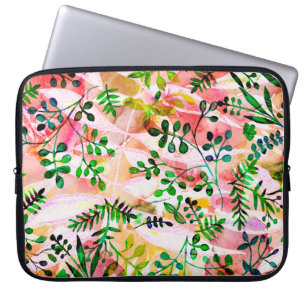 Tropische bladeren herhalen zich. Kunstfoto Laptop Sleeve