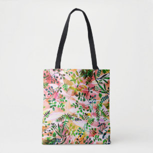 Tropische bladeren herhalen zich. Kunstfoto Tote Bag