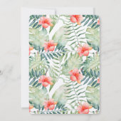 Tropische bladeren Hibiscus Bloemen Waterverf Brui Kaart (Achterkant)