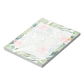 Tropische bladeren Hibiscus Bloemen Waterverf Notitieblok (Linkerzijde)