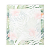 Tropische bladeren Hibiscus Bloemen Waterverf Notitieblok (Voorkant)