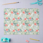 Tropische bladeren Hibiscus Bloemen Waterverf Tissuepapier (Craft)