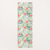 Tropische bladeren Hibiscus Bloemen Waterverf Yogamat (Voorkant)
