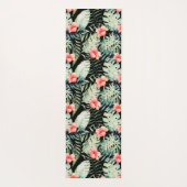 Tropische bladeren Hibiscus Bloemen Waterverf Yogamat (Achterkant)