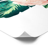 Tropische bladeren Hibiscus Flamingos Banner Poste Poster (Hoek)