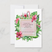 Tropische bladeren Hibiscus flamingo's dank je kaa Bedankkaart (Achterkant)