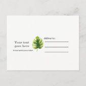 Tropische bladeren Hibiscus Flamingo's Save the Da Aankondigingskaart (Achterkant)