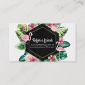 Tropische bladeren Hibiscus flamingo's verwijzen n Aanbevelingskaartje (Voorkant)