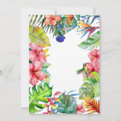 Tropische bladeren Hibiscus Hawaiian Luau bruiloft Kaart (Achterkant)