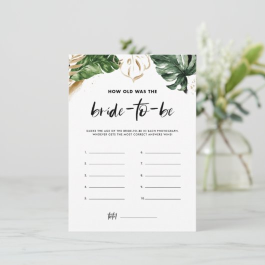 Tropische bladeren hoe oud de Kaart van de Bride S (Staand voorkant)