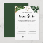 Tropische bladeren hoe oud de Kaart van de Bride S (Voorkant / Achterkant)