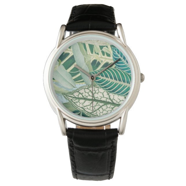Tropische bladeren horloge (Voorkant)