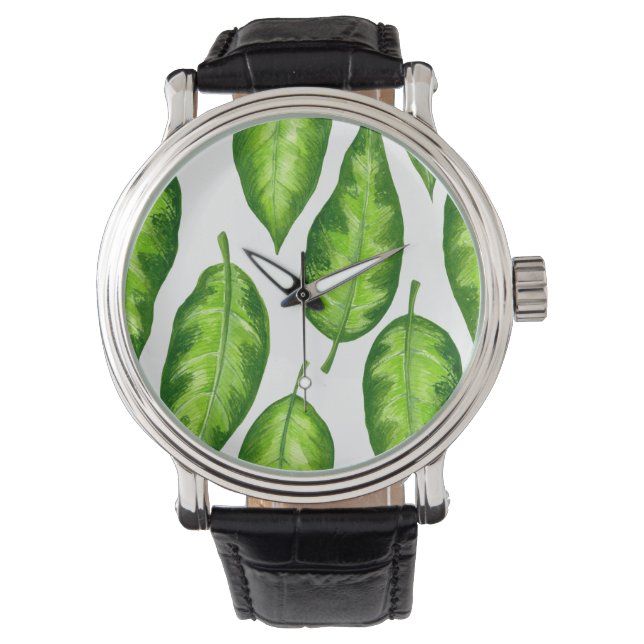 Tropische bladeren horloge (Voorkant)