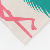 Tropische bladeren Hot Pink Flamingo Modern Monogr Fleece Deken (Hoek)