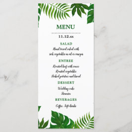 Tropische bladeren | Huwelijksmenu Menu
