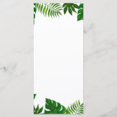 Tropische bladeren | Huwelijksmenu Menu (Achterkant)