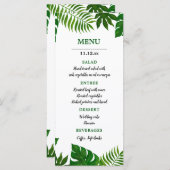 Tropische bladeren | Huwelijksmenu Menu (Voorkant / Achterkant)
