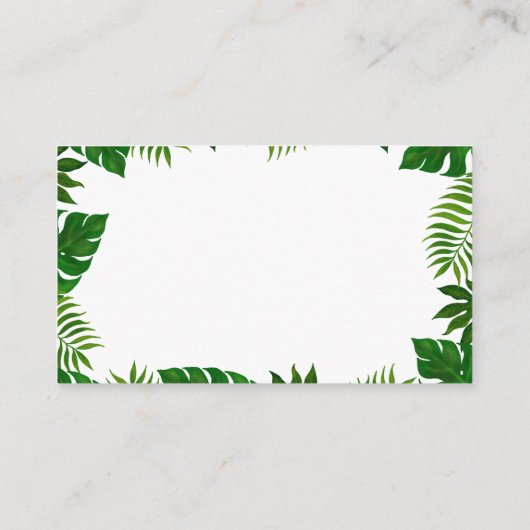 Tropische bladeren | Huwelijkswebsite Informatiekaartje (Achterkant)