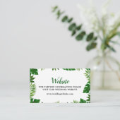 Tropische bladeren | Huwelijkswebsite Informatiekaartje (Staand voorkant)