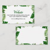 Tropische bladeren | Huwelijkswebsite Informatiekaartje (Voorkant / Achterkant)