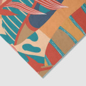 Tropische bladeren in Blauwgroen, rood, Oranje Tissuepapier (Detail)