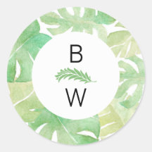 Tropische bladeren in de Waterverf