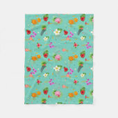 Tropische bladeren in Turquoise Fleece Deken (Voorkant)
