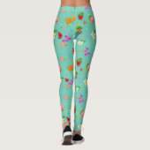 Tropische bladeren in Turquoise Leggings (Achterkant)