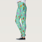 Tropische bladeren in Turquoise Leggings (Links)