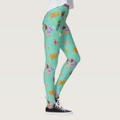 Tropische bladeren in Turquoise Leggings (Rechts)